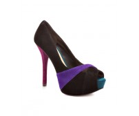 Abigail Black Multi-Coloured Suede Casual Shoes